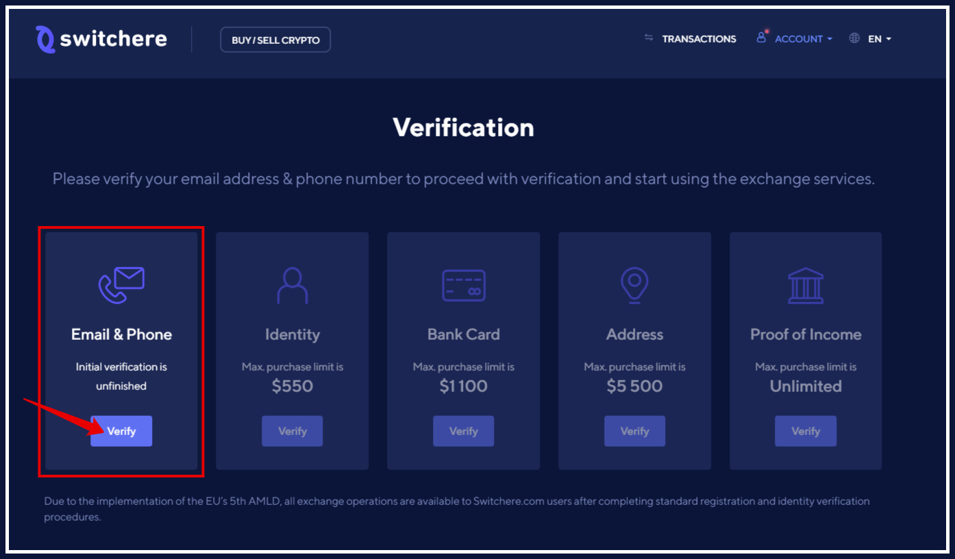 How to Verify your Email & Phone on Switchere: Step-by-Step Tutorial.